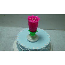 Birthday Rose Flower Rotating Music Cake  Candle